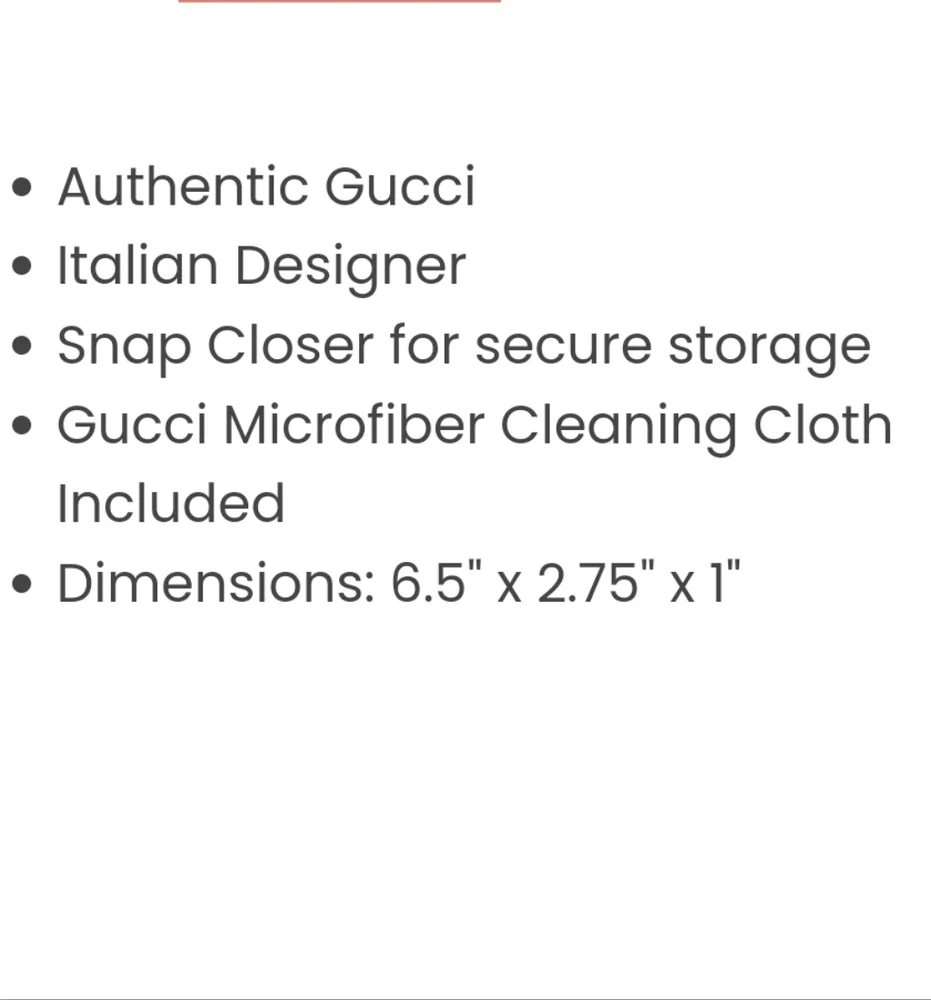 3 PCS AUTHENTIC GUCCI SUN GLASSES CASE DUTS BAG ANY CLOT CLENER